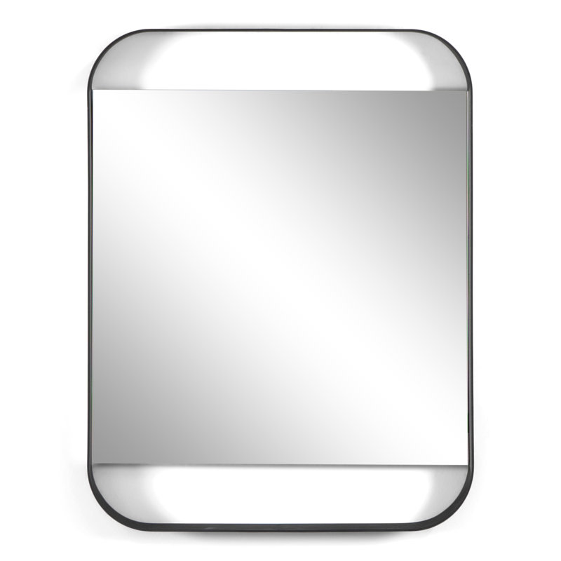 Rex Metal Rectangle Wall Mirror, 60cm H x 46cm W, Black