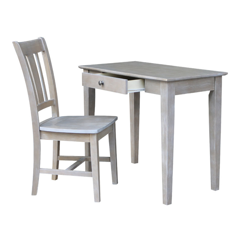 Ensemble de bureau et chaise en bois massif Bert, H 30 po x l 36 po x P 20 po