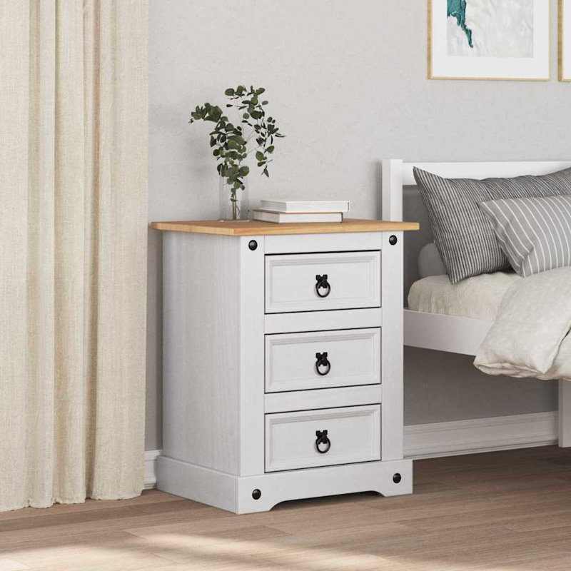 53cm W Solid Wood Bedside Table