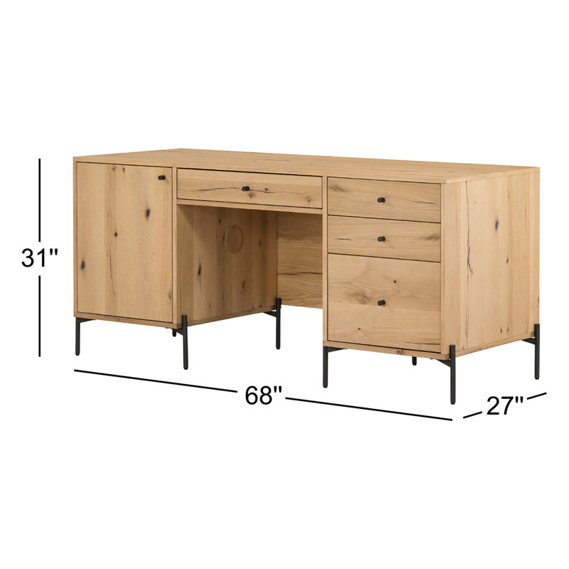 Eaton Executive Desk, Amber Resin Oak