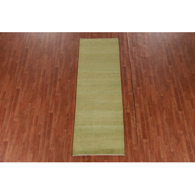 Tapis de couloir vert moderne Gabbeh