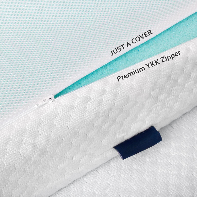 King Size Memory Foam Mattress Topper Cover With Zipper, Rayon From Bamboo Jacquard And 3D Mesh Fabric Backing, Removable And Washable, With Straps,(White)