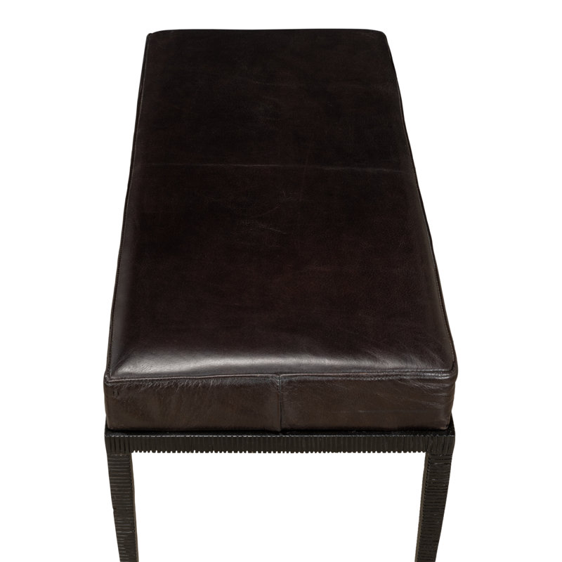 Duke Ridged Leather Bench