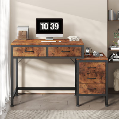 Bureau d'ordinateur 51 po avec 5 tiroirs et support pour imprimante