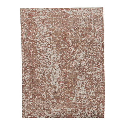 Riviera Abstract Area Rug in Rust/Ivory