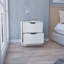 Table de chevet 2 tiroirs, table de bout, table d'appoint Basilea - blanc-22220298