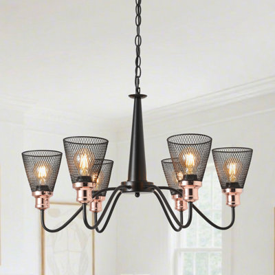 6 - Light Metal Tradition/Classic Dimmable Chandelier
