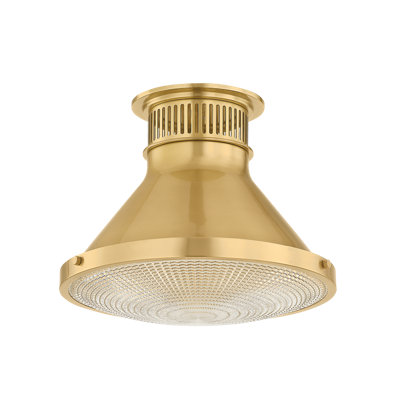 Highclere Flush Mount in Aged Brass by Mark D. Sikes