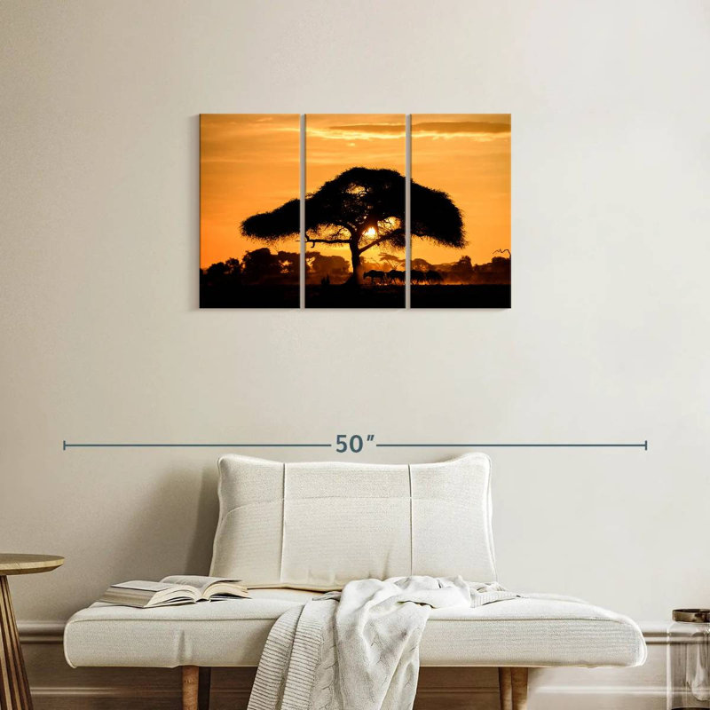 Silhouette d'acacia Harnek Amboseli, H 20 po x l 33 po