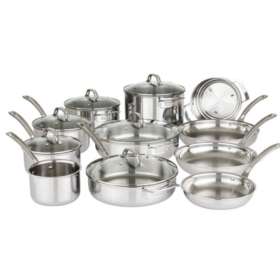 Viking 3-Ply 17 Piece Stainless Steel Cookware Set