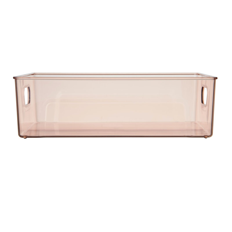 Copco Plastic Storage Bin, 3.5" H x 8.58" W x 11.57" D, Pink