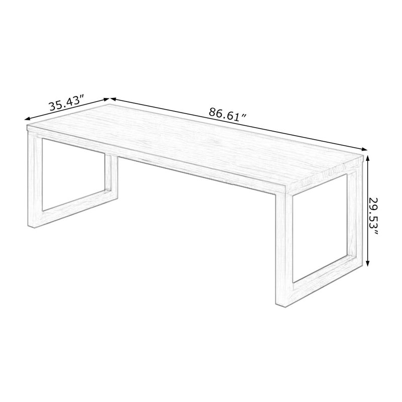 Table de salle à manger Burlywood, H 29,53 po x L 86,61 po x l 35,43 po