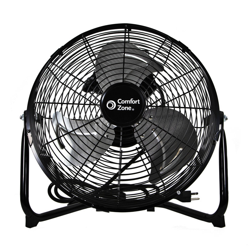 Comfort Zone 12" High-Velocity 3 Speed 180-Degree Adjustable Cradle Fan, Black