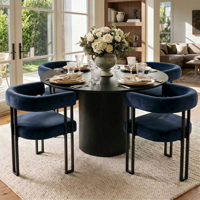 18.3" Seat Height Upholstered Velvet Kitchen Dining Armchair