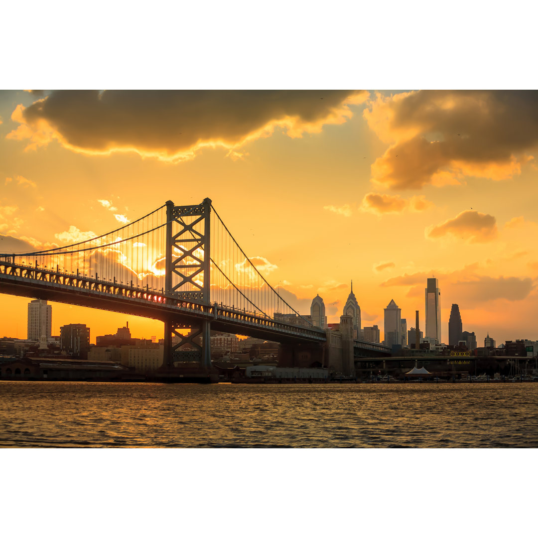 Panorama der Skyline von Philadelphia von F11Photo - Foto auf Leinwand