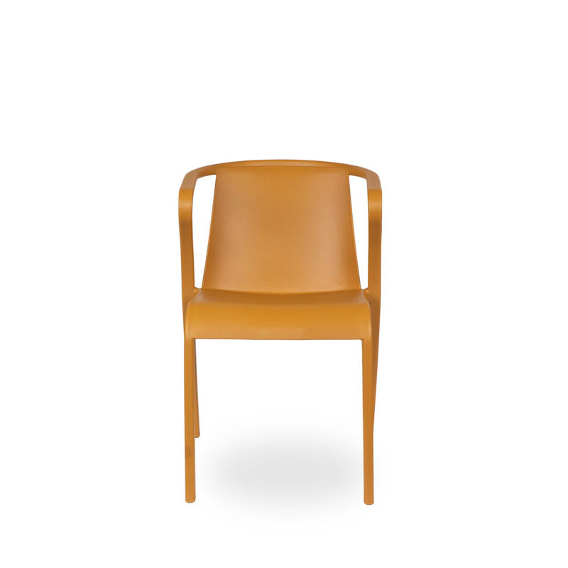 Horka Stacking Patio Dining Armchair with Cushion, Mustard