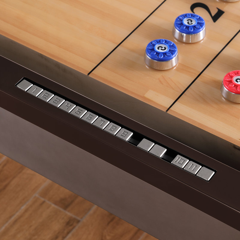Playcraft Genoa 12’ Pro-Series Shuffleboard, Walnut on Silver, 14'