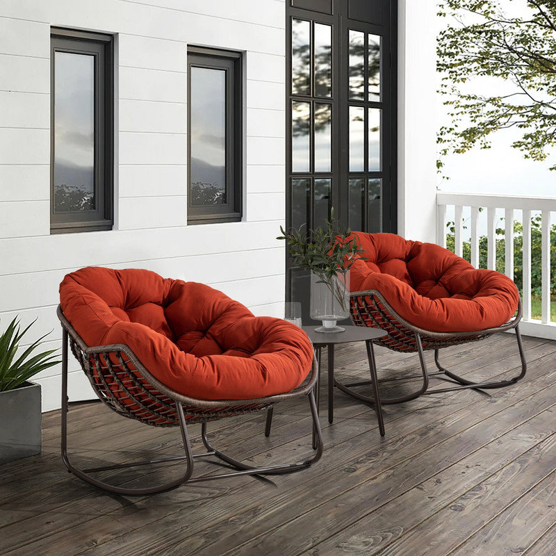 Balcony Rattan Chaise Lounge Rocking Lazy Home Relaxation Chaise