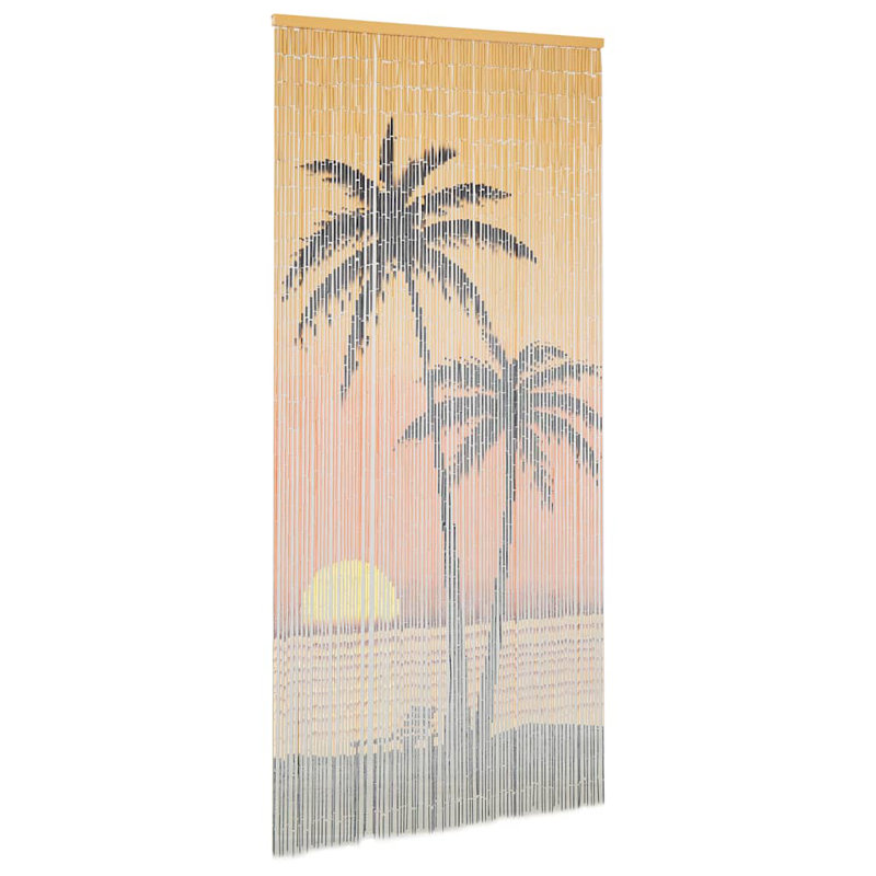 vidaXL Insect Door Curtain Bamboo 35.4"x78.7", Palm Tree, 35.43" W x 78.74" L