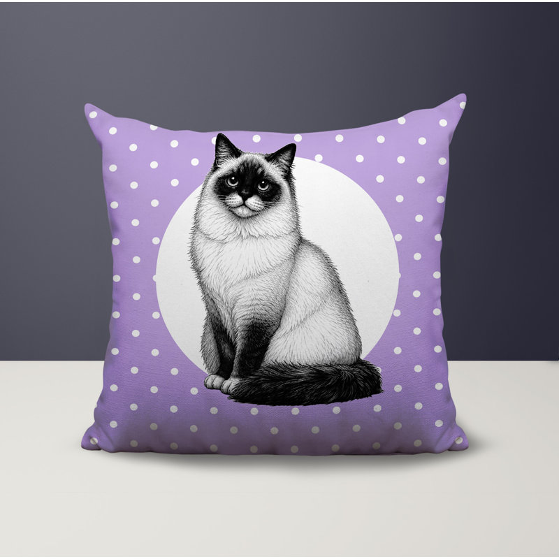 Oreiller réversible intérieur / extérieur Ragdoll Cat, 20x20, Lavender