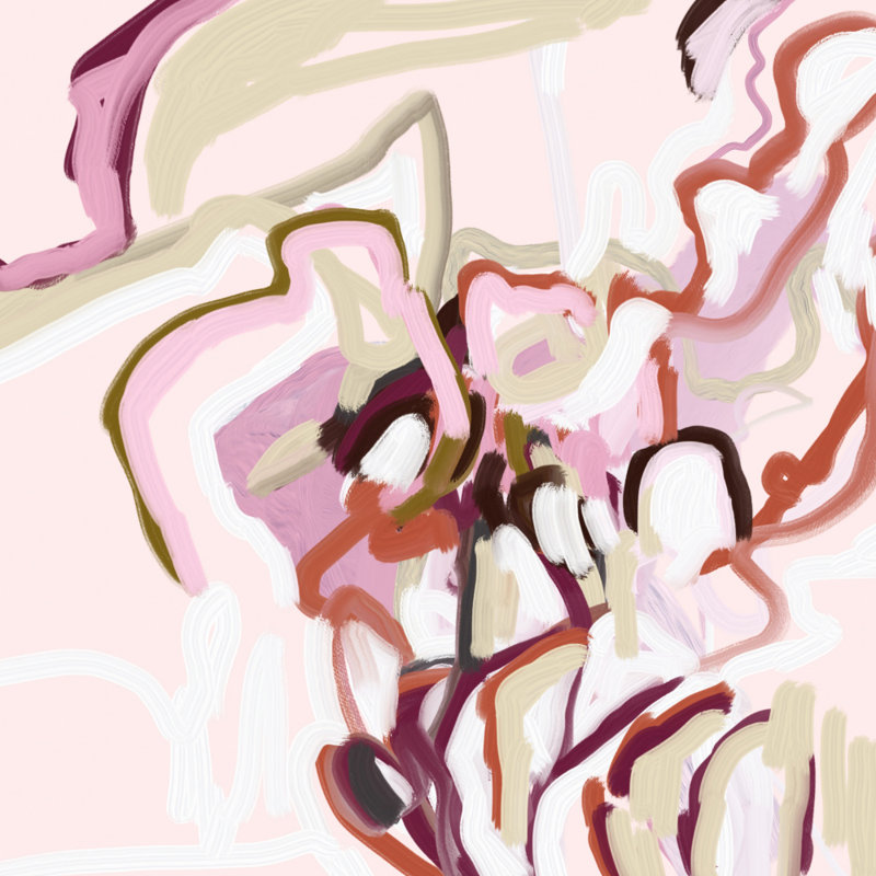 Gentle Abstract Flow by Josie George — Abstract Wall Art, Tan, 48 × 48, Framed Print