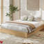 Wood Bed Frame, Wooden Platform Bed w/Fluted Design, Bed Frame with Study Support, Easy Assembly No Box Spring Needed-578441129
