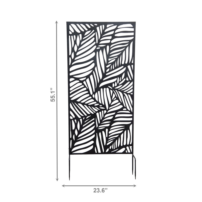 Metal Leaf Garden Screen 55.11" H