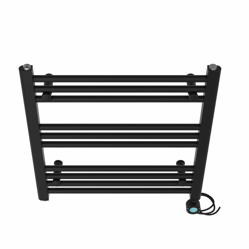 Bryana Straight Towel Rail Heated Towel Rails, Black, 60cm H x 60cm W x 3cm D