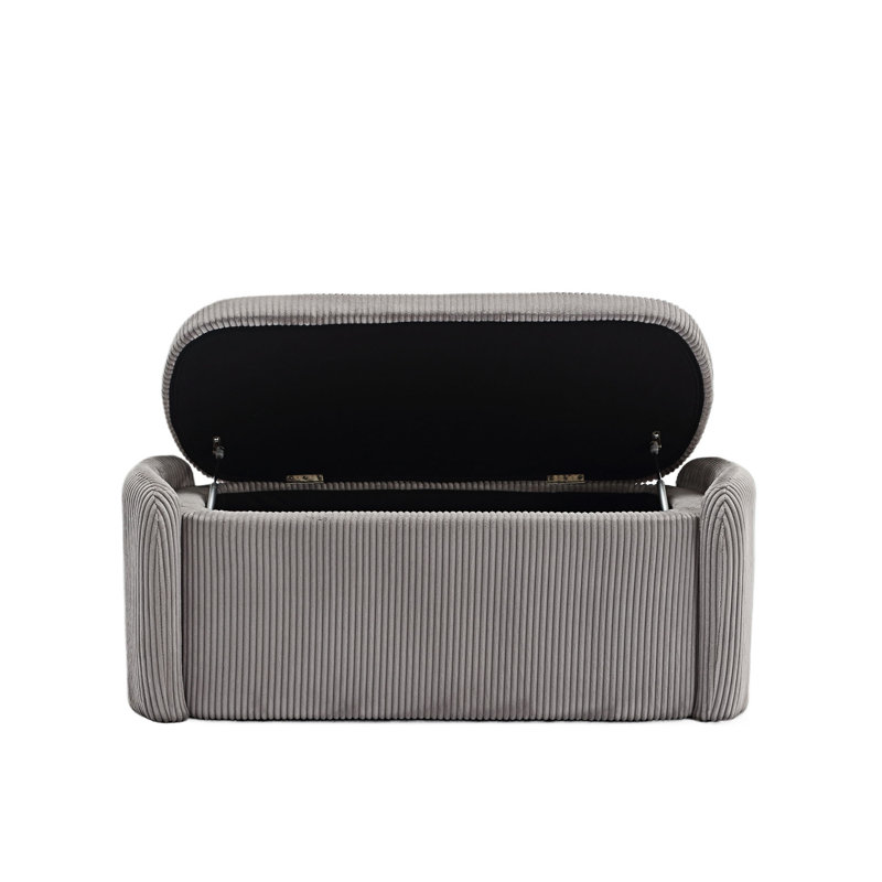 Repose-pieds rembourré polyvalent avec charnière de sécurité pour chambre à coucher et salon, Gris