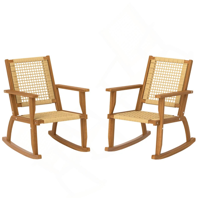 Ensemble de 2 chaises berçantes d'extérieur