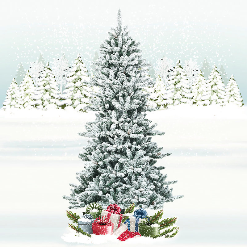 Sapin de Noël artificiel mince à charnières avec pommes de pin