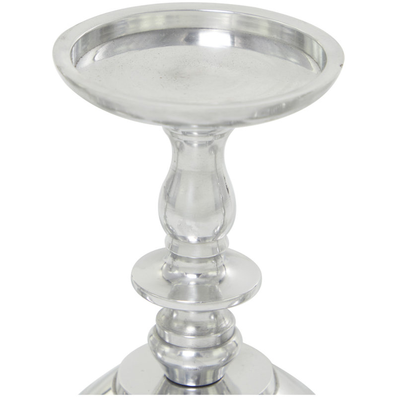 Chandelle de table en aluminium 3 pièces, Argent