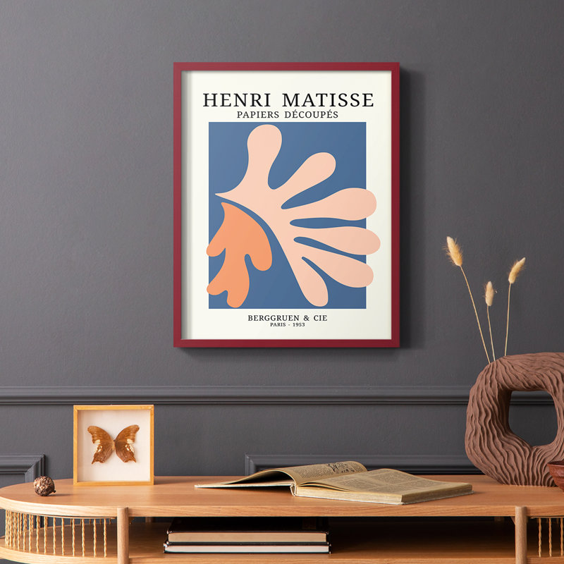Matisse CDVII, reproduction encadrée - bois massif, H 10 po x l 8 po, Cadre simple rouge