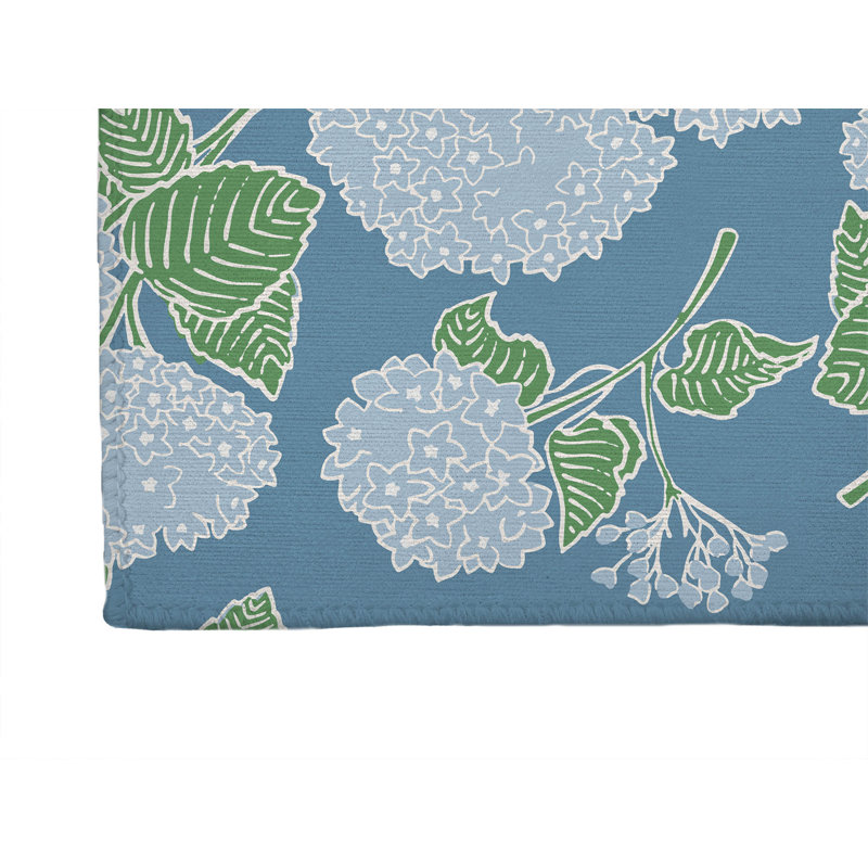 Hydrangea Non Slip Outdoor Rug, Runner 2'6" x 8'