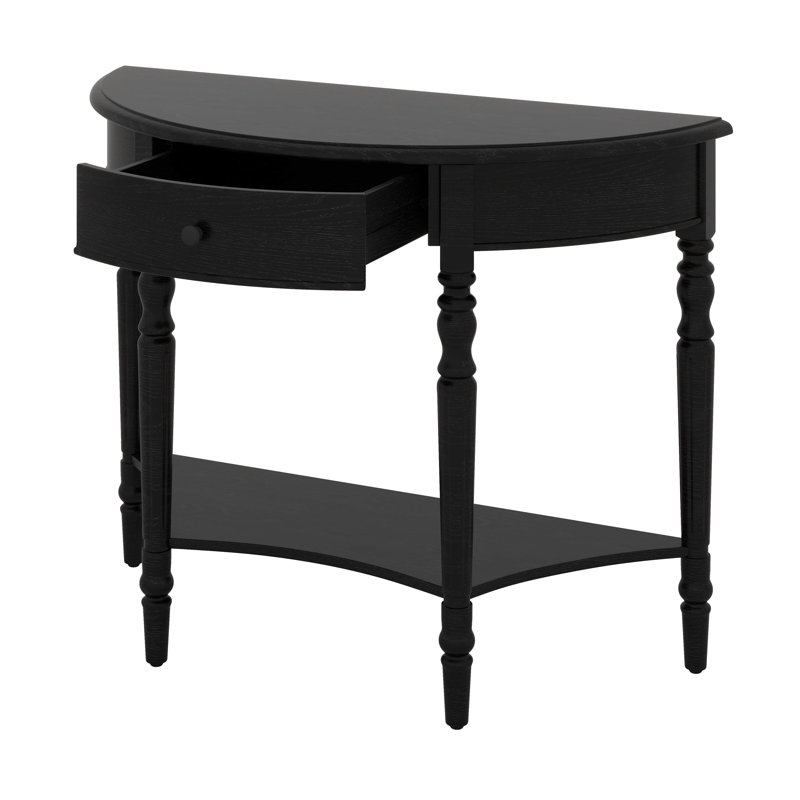 Petite table d'entrée avec console et tablette de rangement, Noir