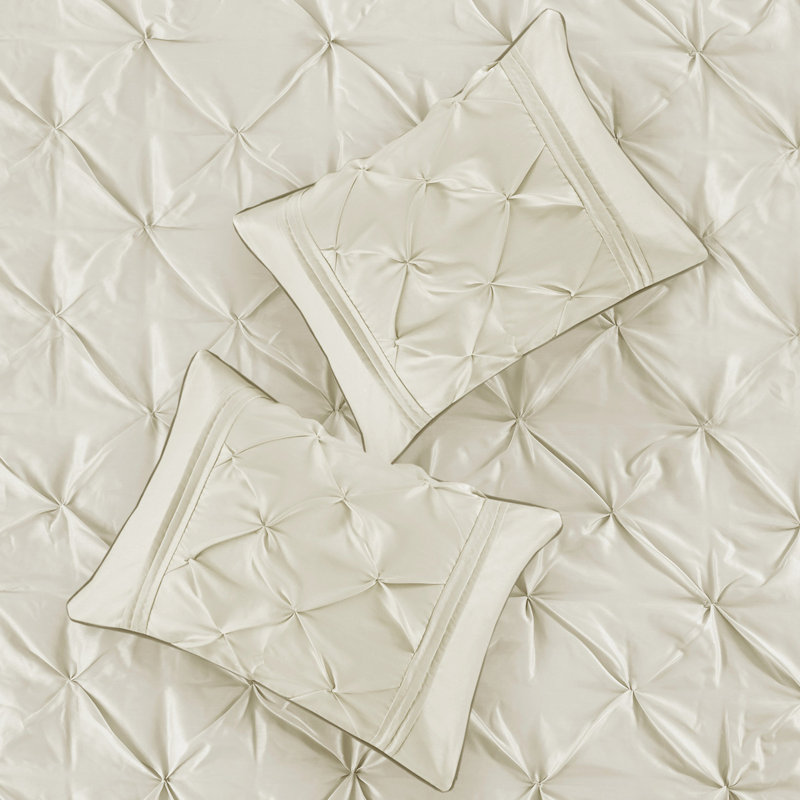 Édredon 7 pièces, très grand, l 104 po x L 92 po, rembourrage, remplissage 270 g / m2, Ivoire / Brun