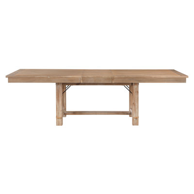 Table de salle à manger à finition chêne clair 1pc, table 102 "avec beau mobilier de salle à manger à aspect rustique