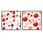 Pois rouges et blancs II - ensemble de 2 collages de formes abstraites carrées-1765919043-1765919045