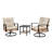 Patio 3-Piece All Weather Wicker Swivel Rocking Bistro Set With Cushions