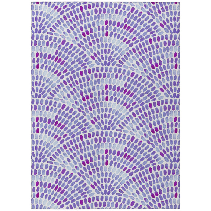 Tapis intérieur / extérieur en polyester tissé à la machine Chanetta, Rectangle 9 pi x 12 pi