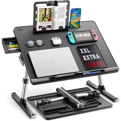 Bed Desk For Laptop, XX-Large Leather Adjustable Foldable ...