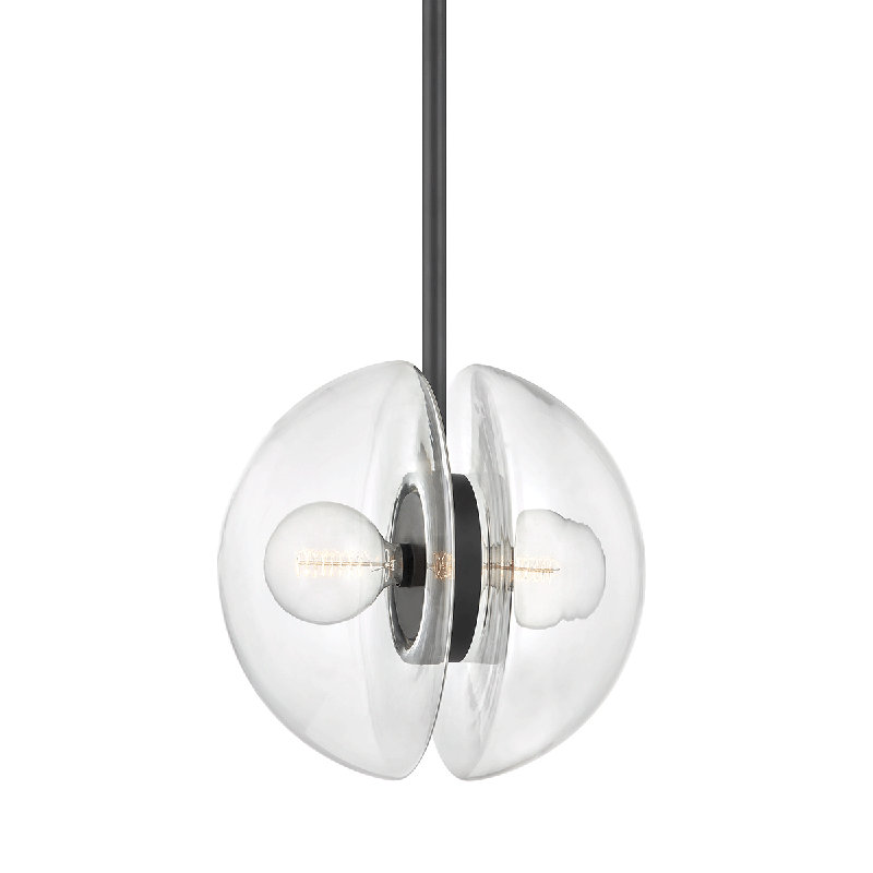KERT 2 LIGHT PENDANT, Black Brass, 23.75" H x 17" W x 17" D