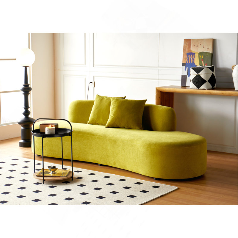 90.2'' Wide half moon design sofa, Olive Green