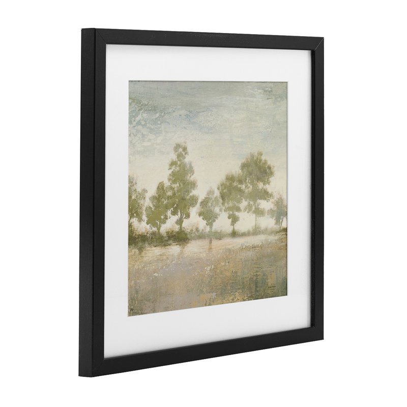 «Forest Light Landscape», reproduction d'art sous verre encadrée par Michael Marcon, H 16 po x l 16 po, Cadre noir minuit
