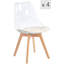 Ensemble de 4 chaises transparentes Shanae avec pieds en bois et siège Bouclé-638821753