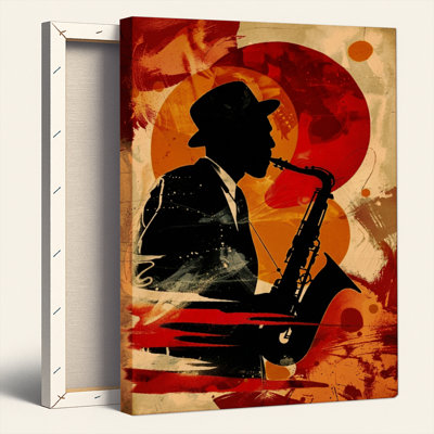 «Gallery Wrap», art mural sur toile pour le salon, la chambre à coucher, le bureau ou le vestibule - décoration murale décorative avec musique jazz