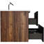 Meuble-lavabo mural noir doux et noyer, 24 po avec lavabo intégré, trop-plein, fonction de fermeture silencieuse du tiroir, 20% de rangement supplémentaire, poignée - Conception plus d'espace de rangement, approche