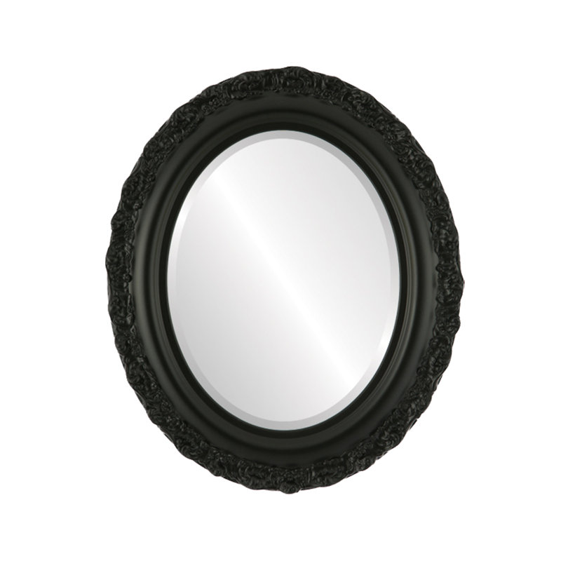 Miroir d'appoint Winegar, 45 po x 35 po, Noir mat