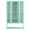 Grande vitrine en fer 67,25 po avec porte en verre et lumières DEL en acier-913427956