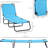 5 Patio Chair - Steel Frame, Folding, Sky Blue For Outdoor Sunbathing In Beach, Yard Chaise Lounge By 5-Level Recline, Sun Tanning Yard,